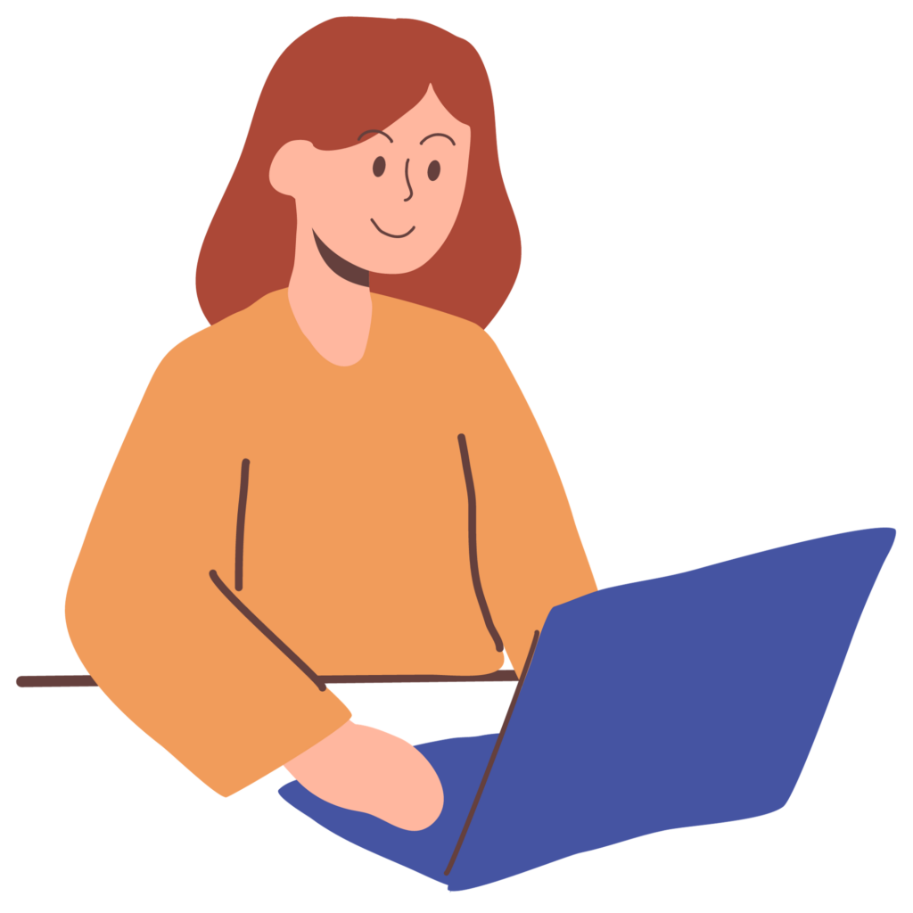 Illustration d'une personne regardant un ordinateur