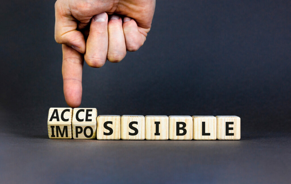 Accessible or impossible symbol.