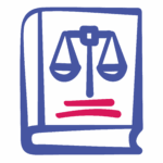 Livre avec une balance représentant la justice