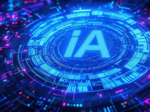 Image de couverture qui illustre l'IA avec des réseaux et le mot IA affiché en grand.