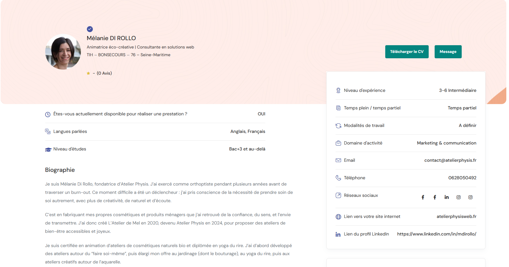 Profil TIH plateforme des achats inclusifs