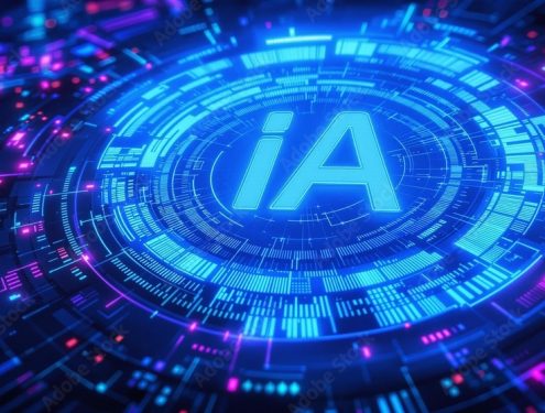 Image de couverture qui illustre l'IA avec des réseaux et le mot IA affiché en grand.