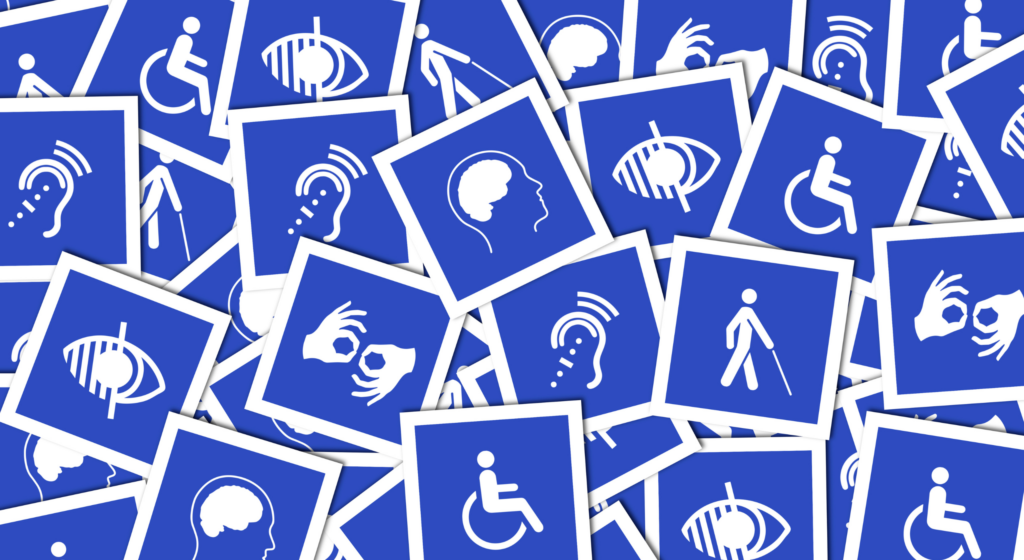 Image avec plusieurs panneaux qui indique les différentes formes de handicap.